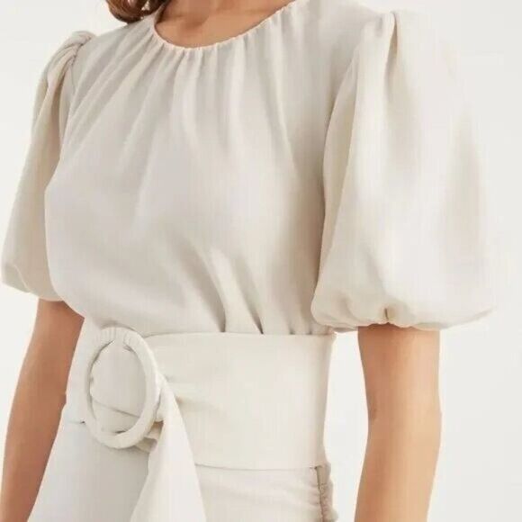 Sachin & Babi Camila Ivory Crepe Ruched Mermaid Maxi Dress NEW $650 Size 12 - Picture 13 of 13